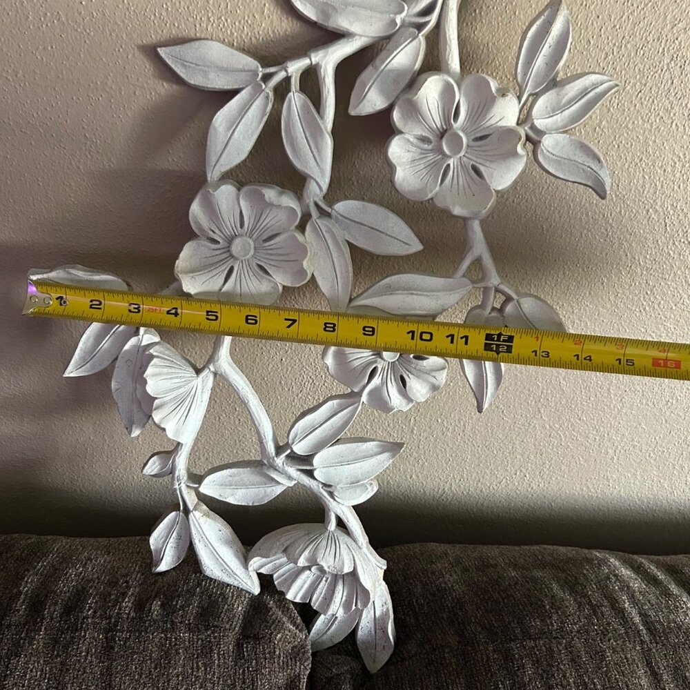 Vintage Syroco Floral Wall Plaques Set of 2 Cottage MCM Hollywood Regency 4564 - Picture 10 of 10